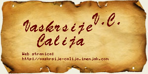 Vaskrsije Čalija vizit kartica